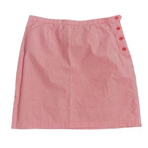 Christopher & Banks Red White Gingham Mini Skirt Size 14 100% Cotton Preppy Chic